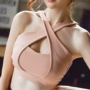 Sexy chéo trước với áo ngực thể thao chống sốc mùa hè Nữ đẹp trở lại đồ lót yoga tập ngực ngực lớn áo thun gym