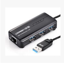  Green union USB3 0 gigabit network card with 3 ports 3 0HUB notebook tablet mac external wired network card
