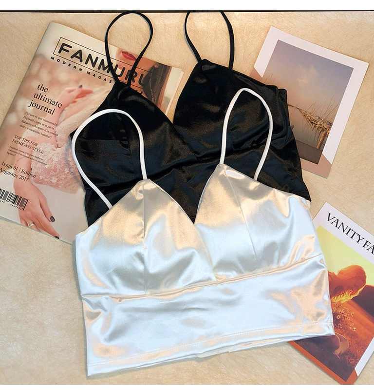 Satin ống bọc hàng đầu Phụ nữ đẹp trở lại Sling Đồ lót không có vòng thép Áo ngực - Ống