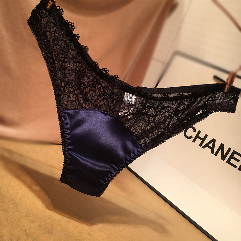 European and American Style Seductive and Alluring Thong T-Pants, Sexy Lace Women's Panties, Comfortable Silky Satin Women's Underwear