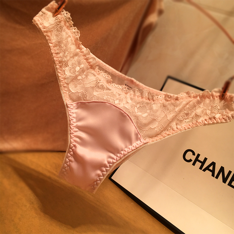 Châu âu và Hoa Kỳ mờ cám dỗ sexy thong T quần sexy ren ladies đồ lót thoải mái lụa mượt satin đồ lót phụ nữ