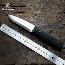 Noon Nordic Thunder Fat Man Knife Scandic Blade 14C28N Stainless Steel Straight Knife BC Outdoor Knife Self-Defense Knife Full keel