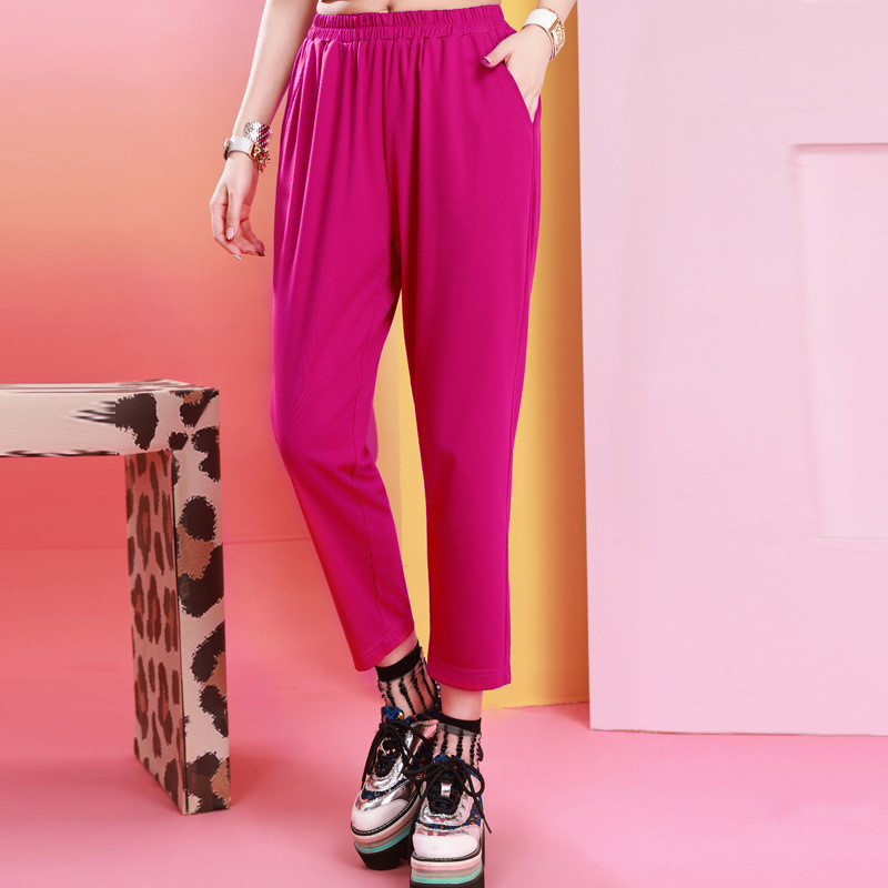2026 Summer New Plus Size Women's Clothing Fat mm Harem Pants 100kg Loose Slimming Casual Versatile Cropped Pants 2026 Summer New Plus Size Women's Clothing Fat mm Harem Pants 100kg Loose Slimming Casual Versatile Cropped Pants