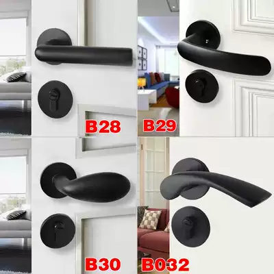 Black door lock indoor bedroom room simple three-piece TATA magnetic mute European door lock household universal type