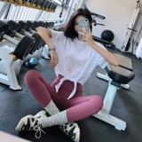 annerun Спортивная быстросохнущая футболка с коротким рукавом для спортзала, сексуальная одежда для йоги, свободный крой, для бега