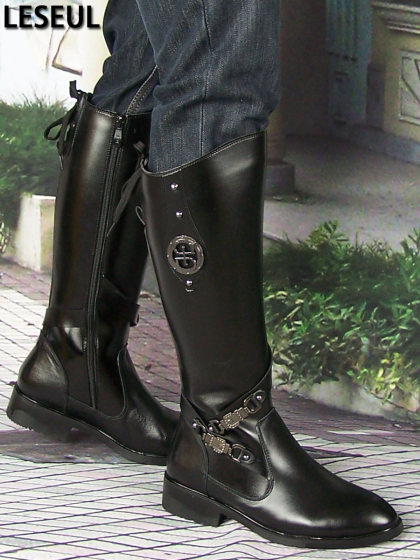 马靴子男高筒真皮牛皮阅仪仗队24年英伦秋冬季男长骑士皮靴尖头