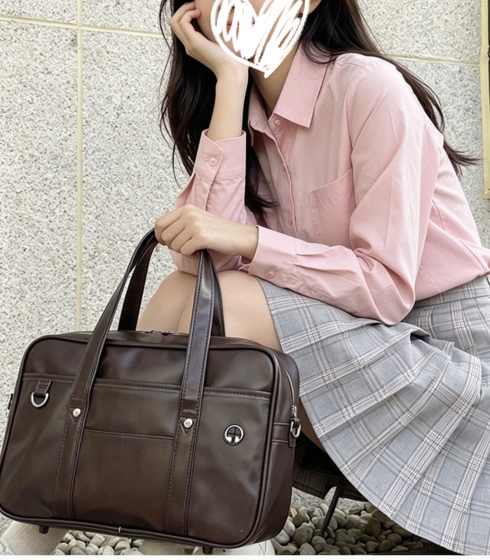Japanese Student Handbag, Jk Uniform Bag, Single-Shoulder Pu Uniform Bag, Commuter Briefcase, Computer Bag, Travel Bag