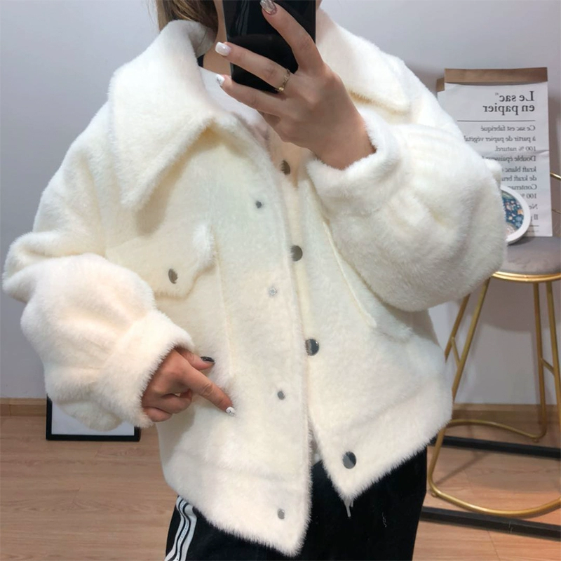 Mùa thu đông 2018 phiên bản mới của Hàn Quốc với áo khoác nhung dày mềm mại hoang dã dày dành cho nữ
