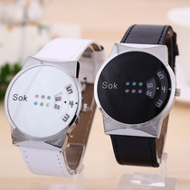 Couple watches a pair of black and white girls students Korean version Jane approx. casual cute personality Mens creative turntable Decorative Tide