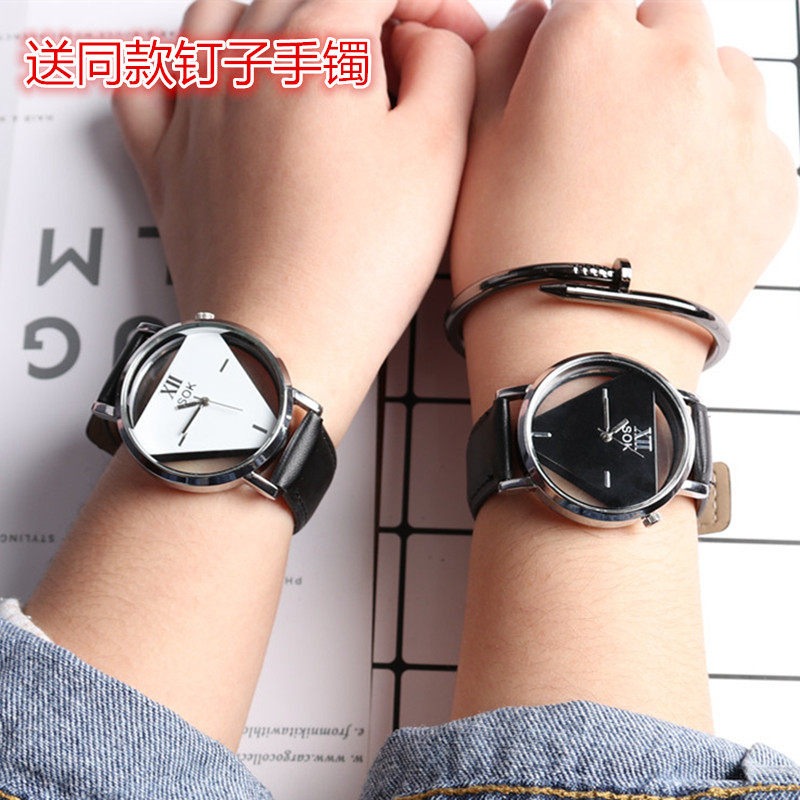 Korean version of the simple watch male student ulzzang creative personality fashion jewelry watch Female fashion trend Quartz watch