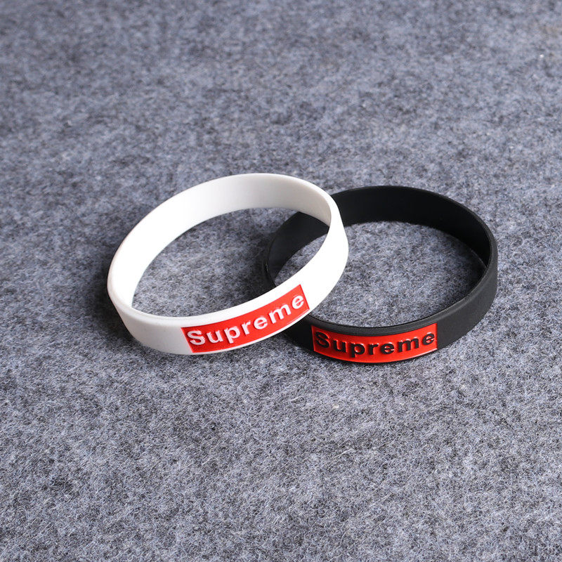 European and American tide-card sports lovers Silicone Supreme Bracelet Individuality Students Nocturnal Basketball Rubber Men And Women Wrists