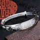 Shunqing Silver House S9999 sterling silver dragon and phoenix blessing silver bracelet mother's style pure silver bracelet mother's day gift to elders