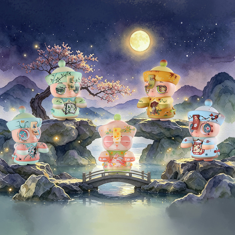 In-Stock Tang Meng Street Opandi Zombie Party Series: Four Seasons of Time Chinese Style Blind Box Figurines Complete Set for Sale