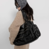 Оригинальная мягкая портативная сумка на одно плечо с молнией, в стиле панк