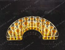 Acrylic bullet cup holder Nightclub bar KTV Western wine glass holder 18 heads semicircular gold bottom bullet cup holder-10ml