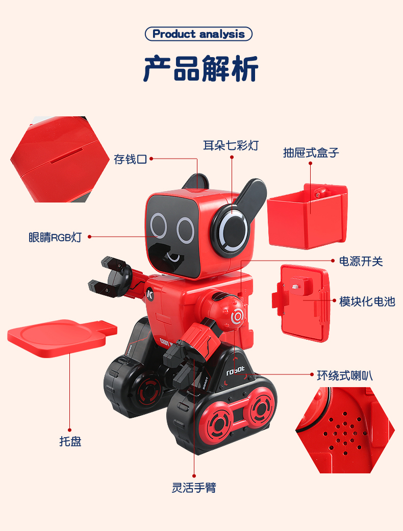 đồ chơi robot Đồ chơi robot thông minh dành cho trẻ em đối thoại bằng giọng nói điều khiển từ xa cô gái lập trình giáo dục sớm câu đố kể chuyện cậu bé quà tặng đồ chơi robot