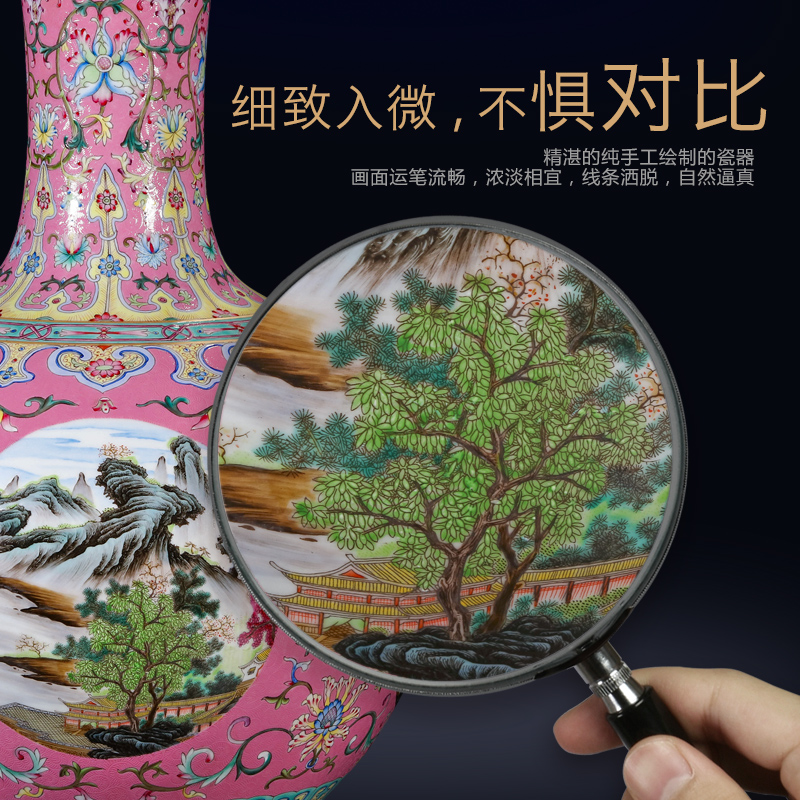 The Qing qianlong emperor up antique porcelain collection place hand pick flowers open the window of the principal figure tree jingdezhen landscape