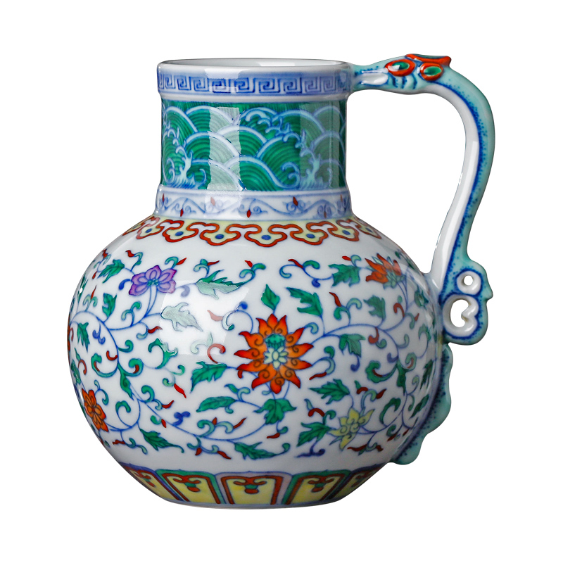 Blue and white color bucket hand - made antique vase jingdezhen ceramics furnishing articles furnishing articles of Chinese style flower watering the sitting room adornment
