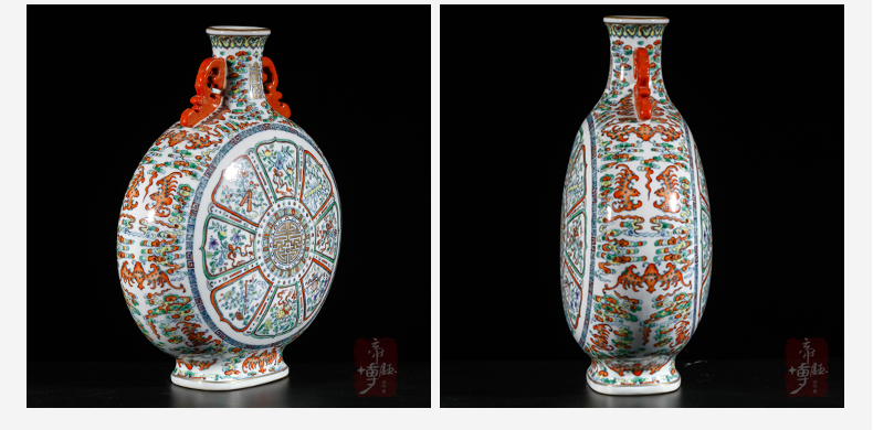 Jingdezhen ceramic see colour porcelain dou archaize sweet on bottles of Chinese style living room porch antique decoration and furnishing articles