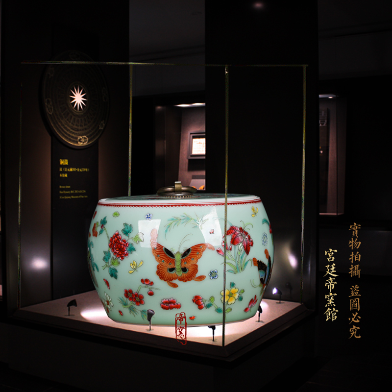 Archaize of jingdezhen porcelain the qing qianlong pastel best butterfly cover can of antique hand - made caddy fixings penjing collection decorations