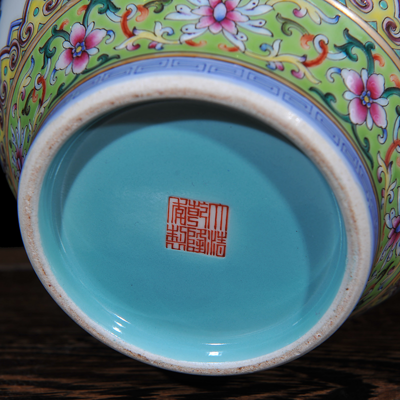 Archaize of jingdezhen ceramics powder enamel ears ceramic vase craft vase, home act the role ofing fashionable sitting room place vase