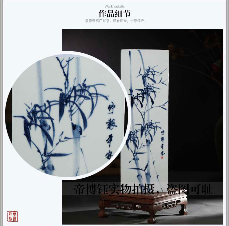 Jingdezhen blue and white by patterns of hand - made ceramics of large vases, flower arranging and calligraphy scrolls cylinder furnishing articles