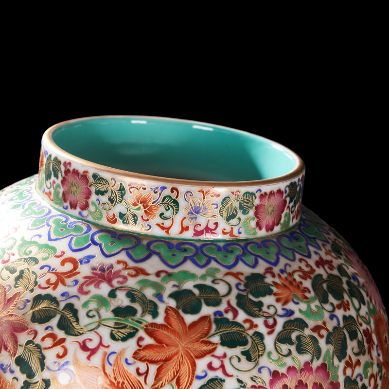 Jingdezhen ceramics high - end antique qianlong antique wire inlay wulong vase the general pot of decorative crafts