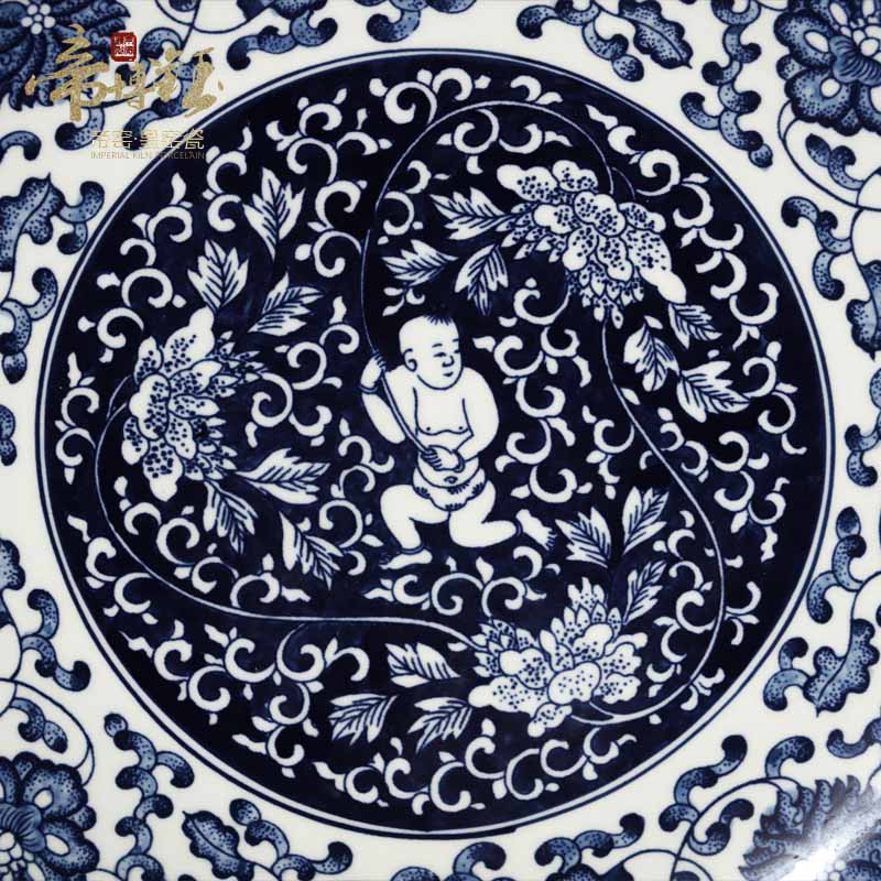 Antique hand - made porcelain of jingdezhen ceramics, the lad hang dish rich ancient frame home decoration handicraft furnishing articles