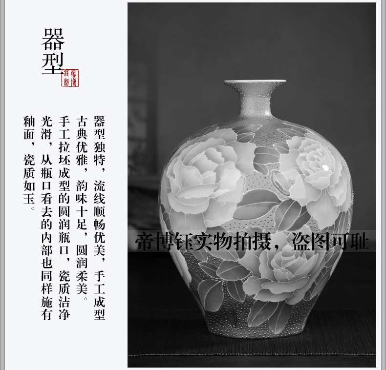 Jingdezhen ceramic glaze colorful hand - made gold lotus revenue bottle under top - grade handicraft ceramic vases, furnishing articles