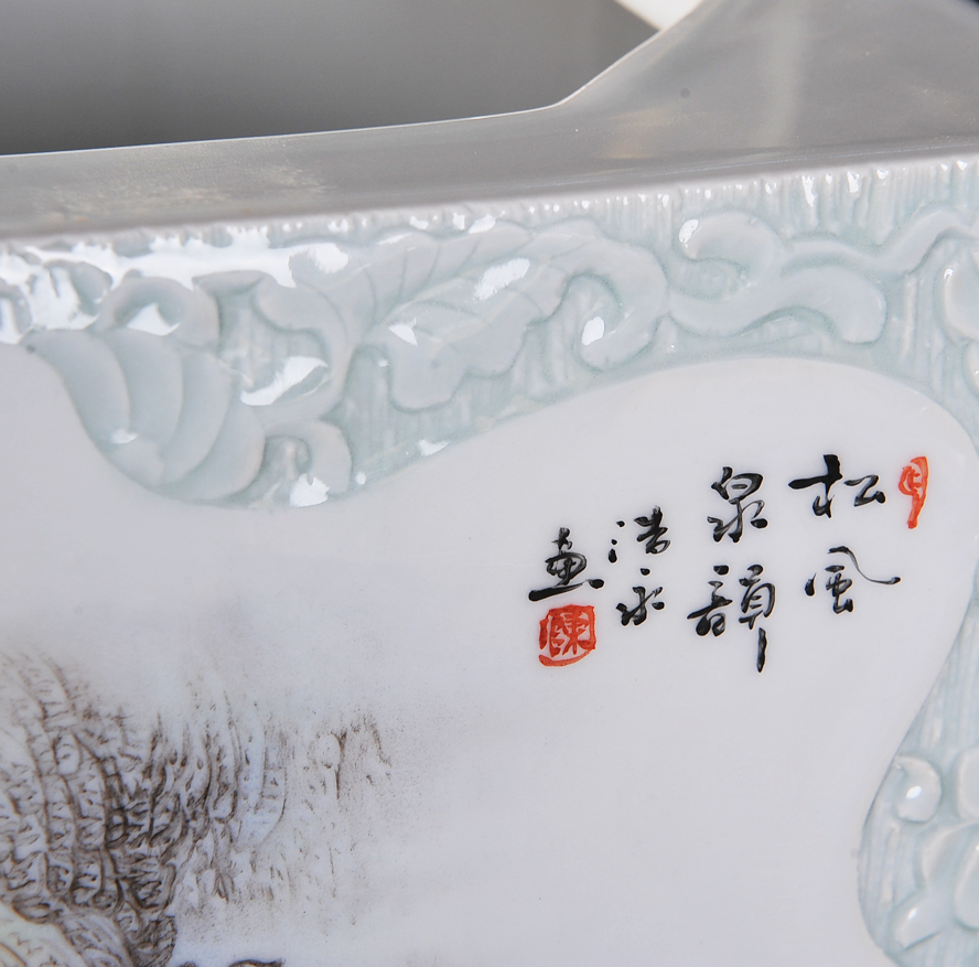 Jingdezhen ceramics hand - made enamel vase shuimu fashion wind stream I household handicraft furnishing articles