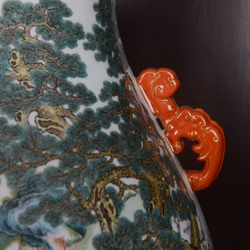 Jingdezhen ceramics high - grade best deer figure f tube archaize qianlong vase household adornment process furnishing articles in the living room