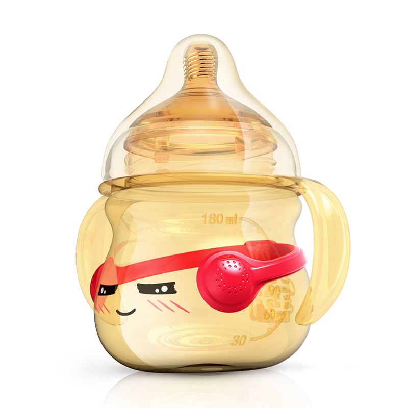 Baosheng baby bottle PPSU wide mouth diameter with handle straw Anti-flatulence anti-drop 0-6-18 newborn baby baby anti-choke