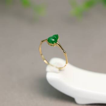 Natural jade gourd ring fashionable women's ring