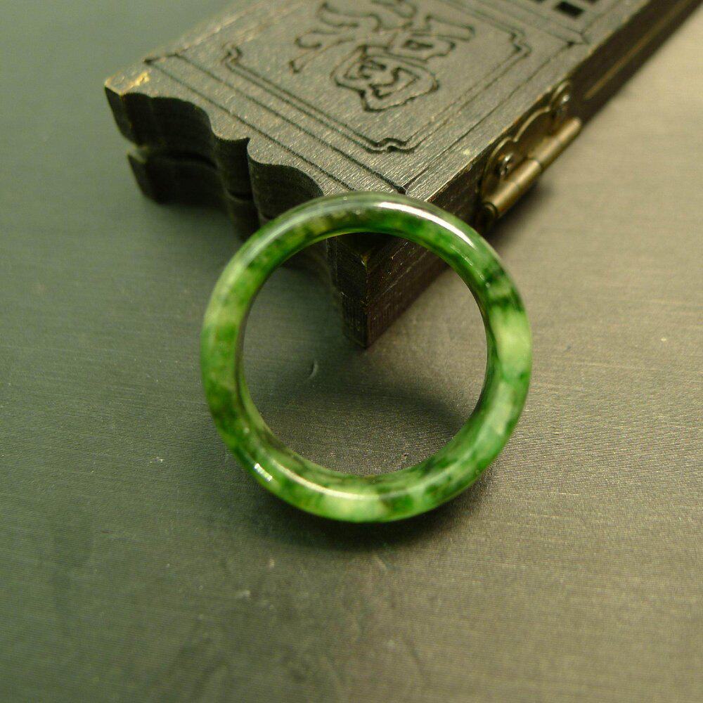 #F549 No. 23 yellow and green natural A-grade old jadeite ring