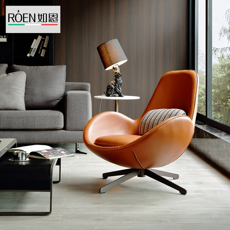Such as Enmodern Pole minimalist Orange Designer Style Egg Chair Casual Chair Nordic Living Room Sofa Chair LC017