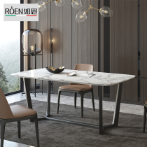 For example Nitalian modern pole minimalist style marble solid wood table designer dining table dining chair rectangular composition