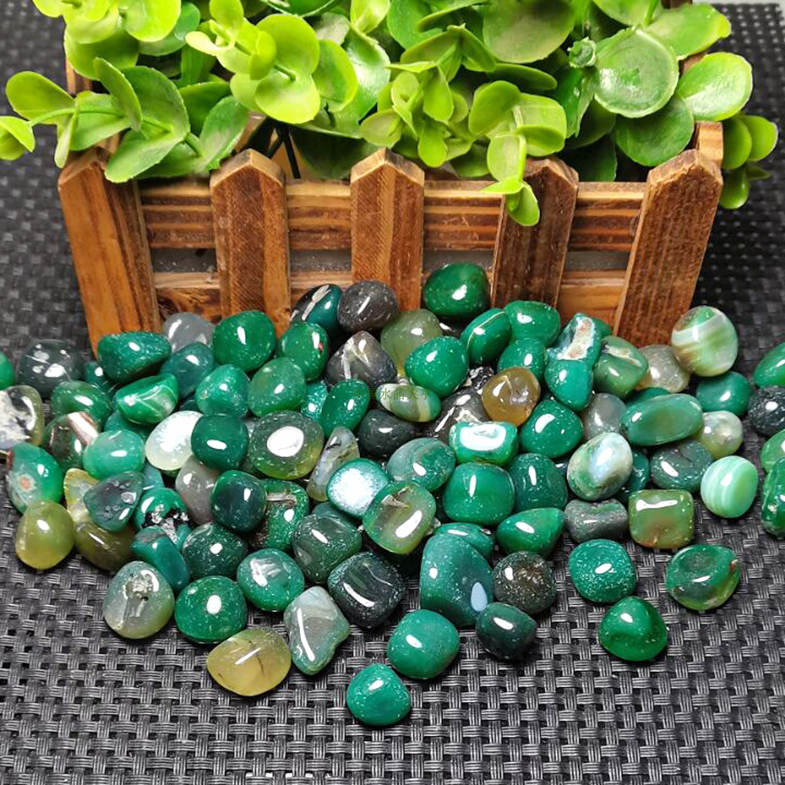 Fine natural green agate gravel single grain length 12-18 mm per piece 100 gr-Taobao