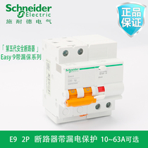 Schneider circuit breaker E9 household air switch 2P10A-63A main switch small with leakage protector