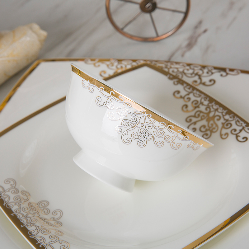 Dishes suit household move customization square tableware bowls of ipads plates club hotel restaurant table tableware bowls