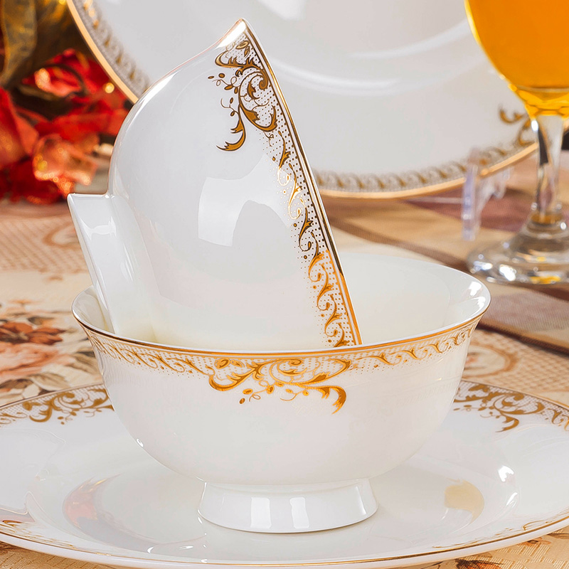 Ipads China tableware ceramic bowl dish dish fish dish creative household portfolio to use plate tableware to prevent hot practical use customization