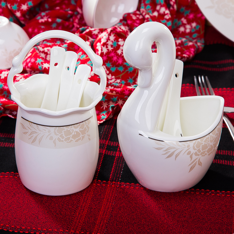 Jingdezhen tableware suit household of Chinese style simple ipads bowls set tableware new heat insulation bowl combination dishes suit