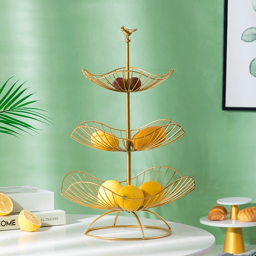 Креативная современная гостиная, многослойная тарелка для хранения воды, тарелка с фруктами, свет, роскошные украшения, украшение журнального столика в стиле ins, железный поднос для закусок