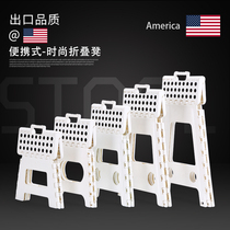 American version of thick plastic folding stool children adult light portable portable small stool home bench
