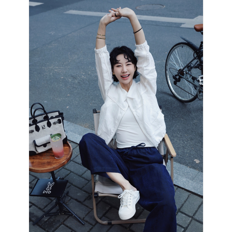 Tt Designer [White Gardenia Jasmine] Summer 100% Linen Lapel Casual Jacket Lightweight Breathable Sun Protection Jacket