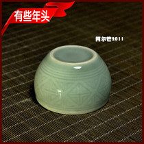 Former Longquan Celadon Research Institute fired in coal kiln Fuhai Dou measuring cup old stock fire-fighting teacup boudoir special