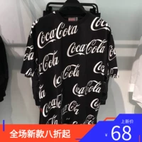 FLY BIRD Nam PEACE Coca Cola Tên chung Áo thun ngắn tay màu đen B2DA82165 - Áo phông dài áo thun 3 lỗ nam