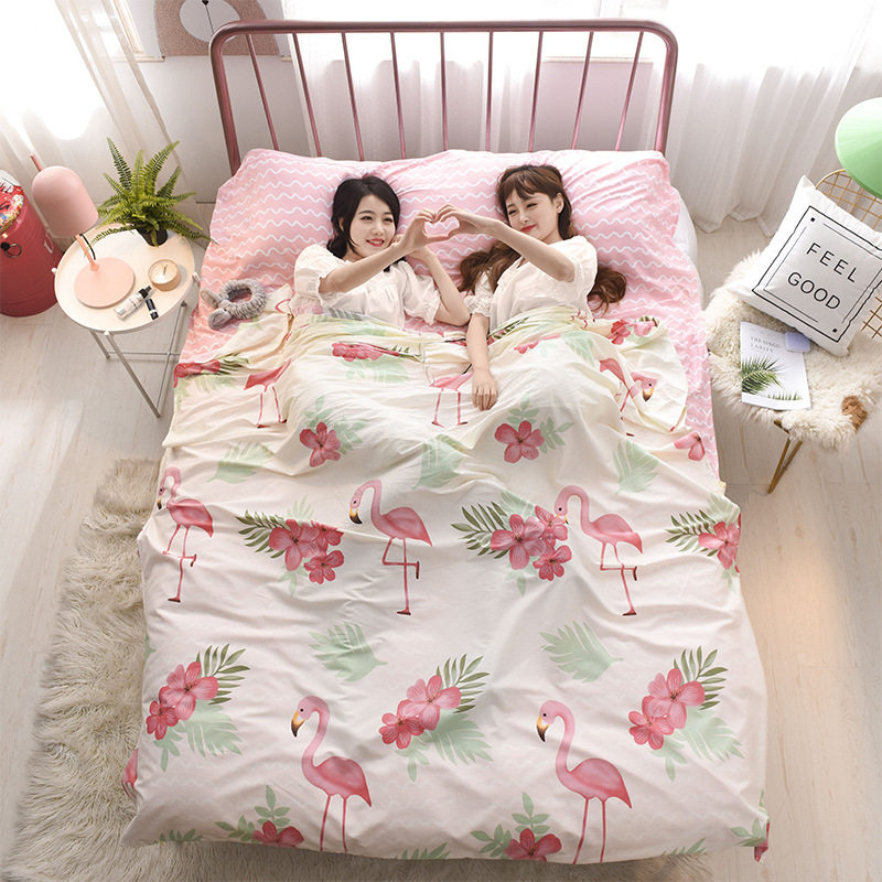 Double sleeping bag adult hotel hotel business trip dirty spring and autumn thin section travel bed sheet quilt cover one-piece portable