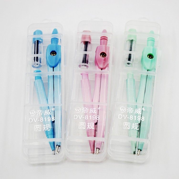 Primary School Pupil Drawing Compasses Small Clear New Candy Color Katong Small Grade Universal Metal Compasses Suit Wholesale