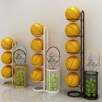 Basketball Containing Shelf Home Foldable Football Basketball Basketball Stand Badminton Racket Nursery Sport Supplies Containing Rack Basket