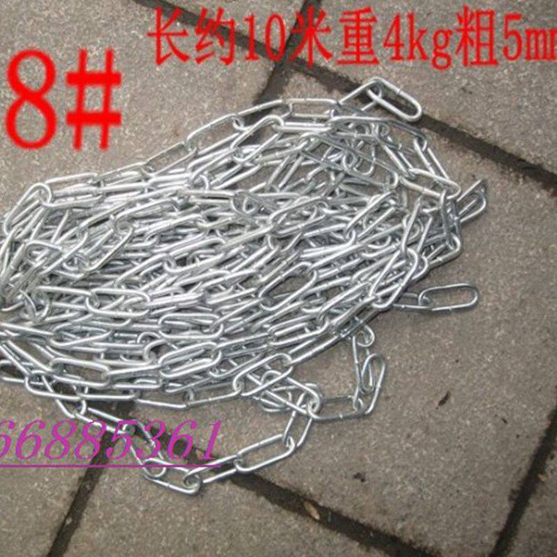No. 8 coarse 5mm galvanized iron chain strip warehouse gate car lock reinforcement solid iron chain ring purchase of whole river Zhejiang